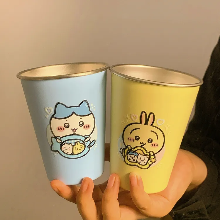吉伊卡哇漱口杯可爱儿童情侣牙缸卡通杯子漱口杯304不锈钢家用杯
