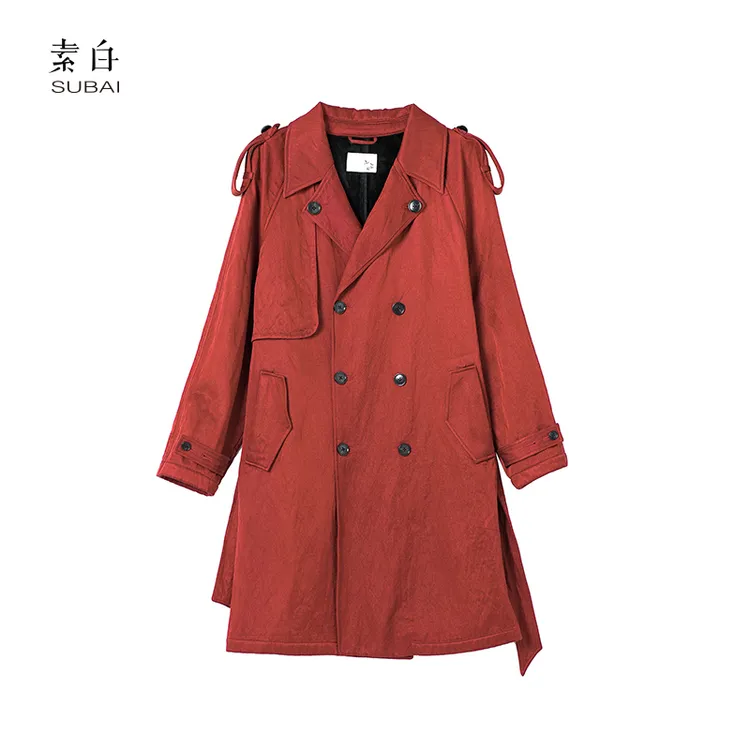 SB2409FY00326【素白】马乖金属丝中长款风衣加厚银狐绒外套