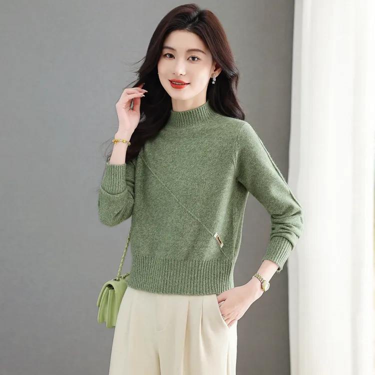 哥弟阿玛施正秋冬短款羊毛衫女百搭针织打底宽松套头毛衣内搭上衣