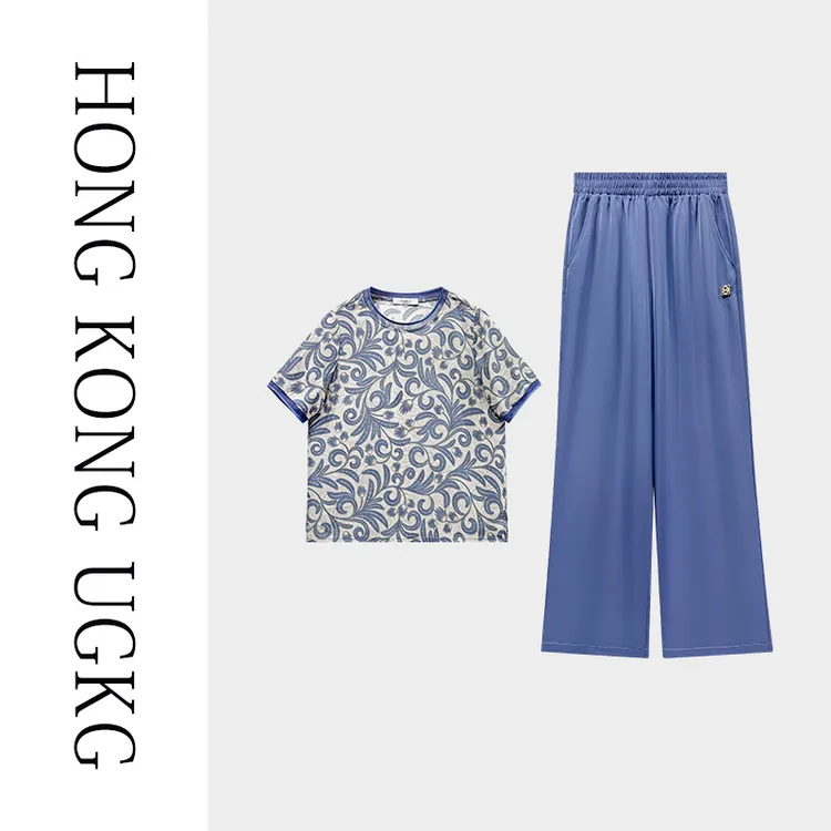 UGKG妈妈洋气高贵小衫短袖t恤夏装短袖夏季套装新款73252ZH493