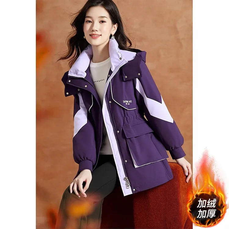 2025新款时尚大气减龄休闲收腰显瘦韩版风衣洋气加绒外套22971