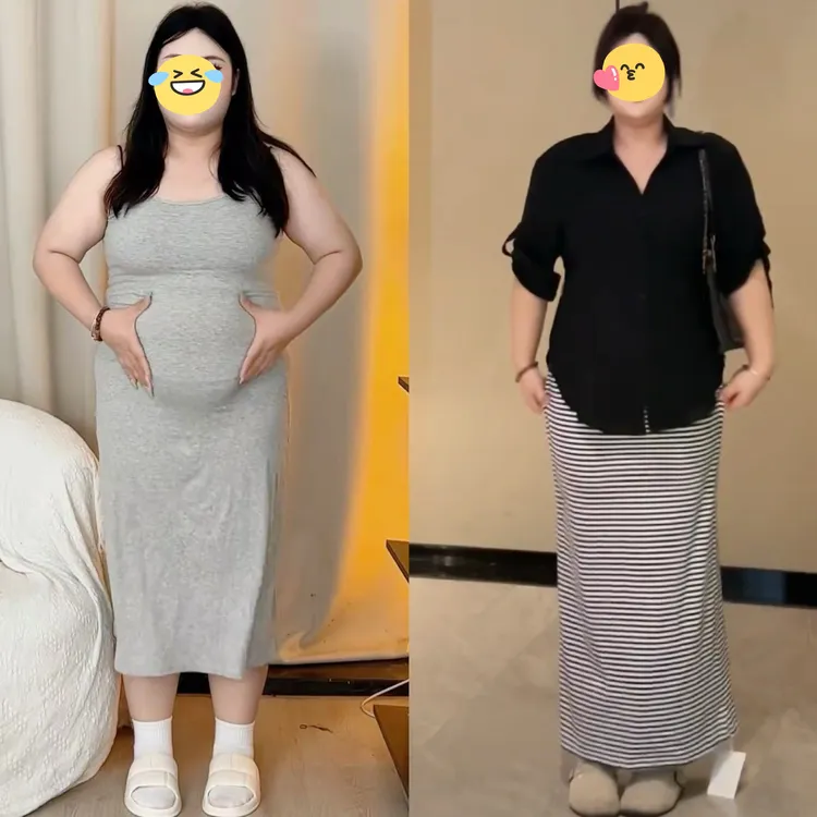大码胖妹妹高级感法式V领收腰绑带中袖衬衫女早秋条纹包臀裙套装