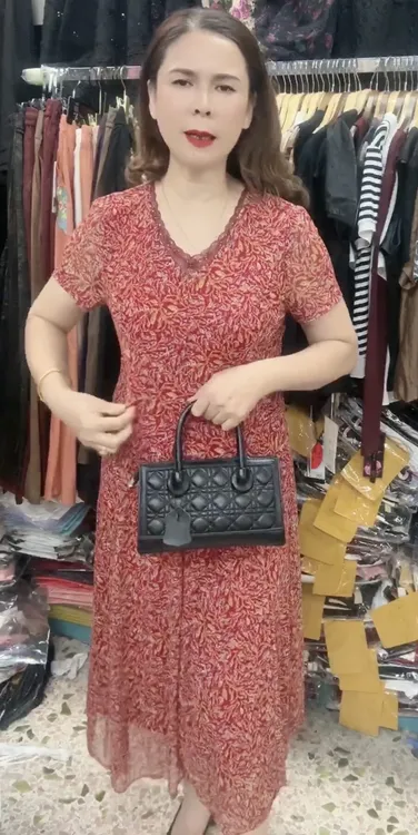 （特嫁多款链接)品牌台湾丝连衣裙夏季碎花中老年妈妈装凉爽透气