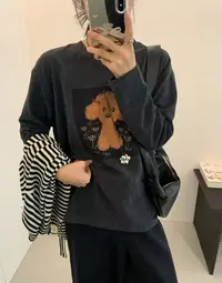 FUJIA STYLE新款气质休闲百搭时尚涂鸦可爱小狗T恤T11227