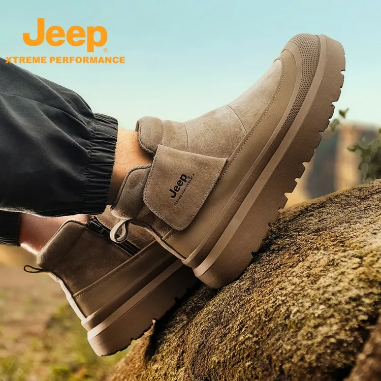 Jeep/吉普秋冬款时尚百搭休闲厚底马丁靴户外防滑防水登山徒步鞋
