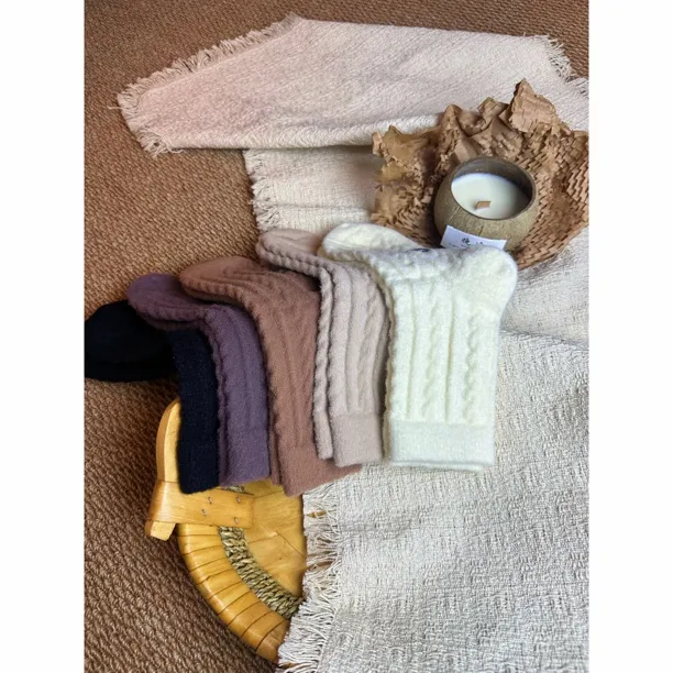 新品女士秋冬加厚毛圈袜中筒双面保暖加绒加厚睡眠堆堆袜子女秋冬