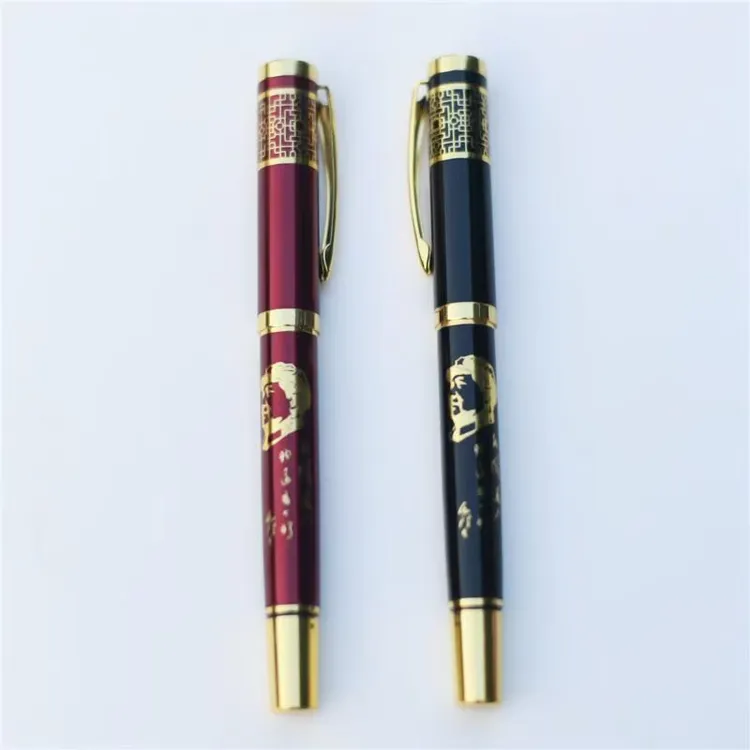毛主席像钢笔学生纪念品为人民服务办公收藏红色饰品礼品签字笔