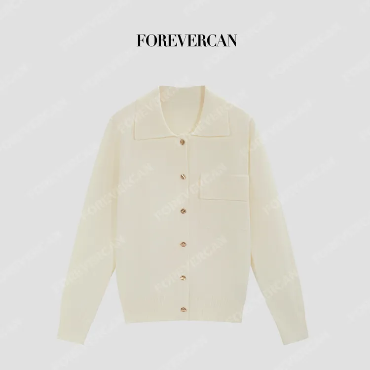 FOREVERCAN“北欧基调”美丽诺羊毛衬衫软糯针织开衫MY4292