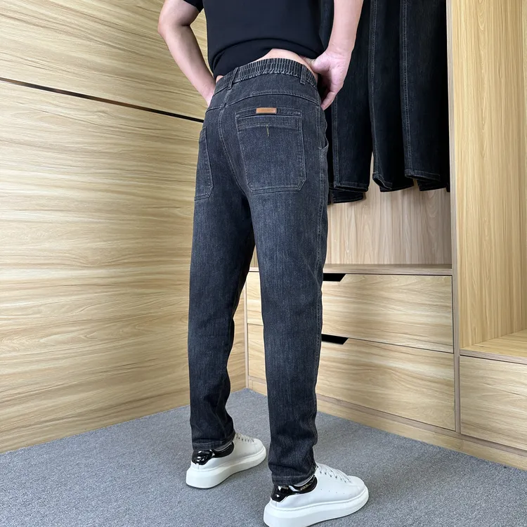 9229秋冬男士加绒牛仔裤个性百搭时尚潮流弹性百搭裤牛仔裤