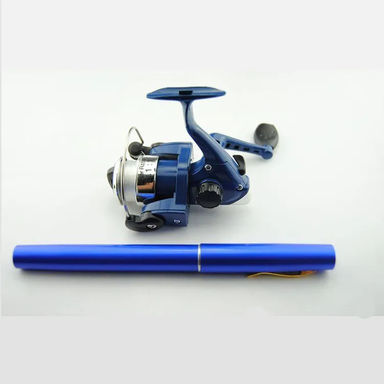 纺车轮钢笔竿套装 带赠品鱼线 口袋礼品鱼竿 1米1.4米1.6米冰钓竿