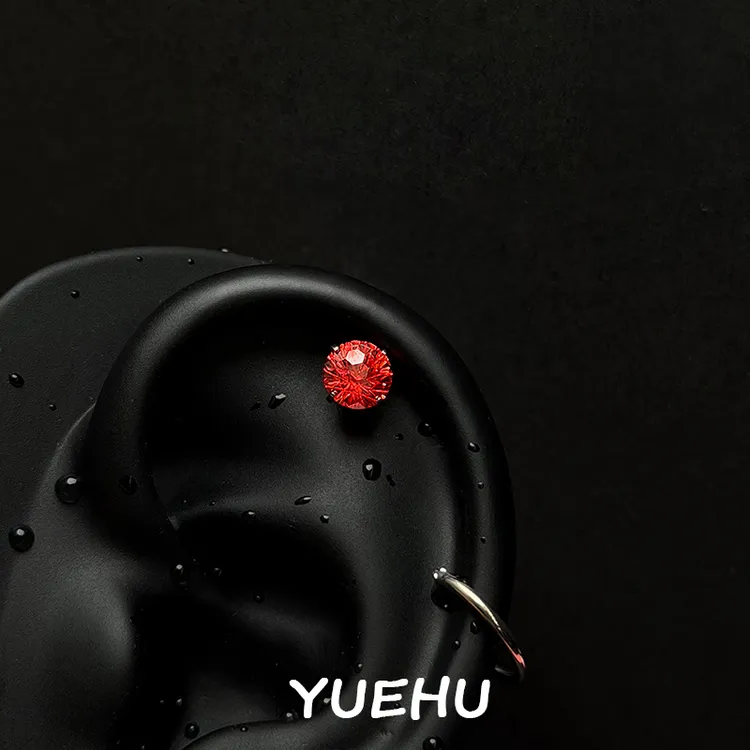 钛合金耳饰 钛合金烟花切锆石耳钉精致小巧高级感百搭耳蜗钉耳骨