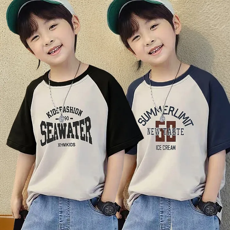 100%纯棉儿童t恤短袖男童2025新款夏季打底衫中小童男孩半袖上衣