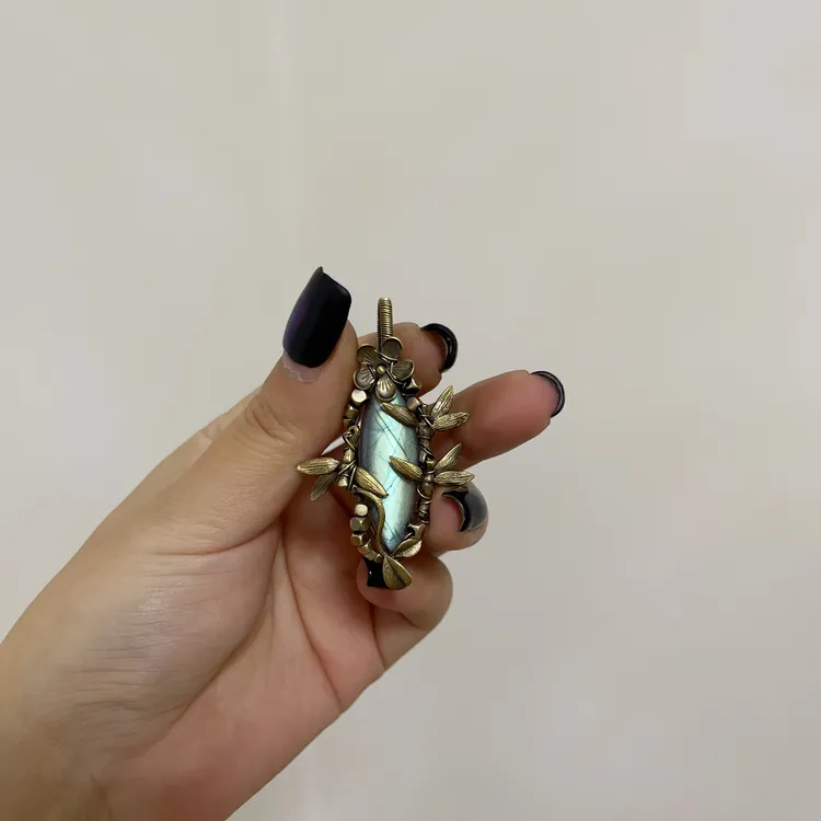 黄铜做旧手工制作竹叶首饰编织（可碰水）