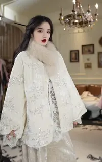 月畔湾【白沐絮】新中式冬季棉服国风显瘦复古气质上衣长袖外套