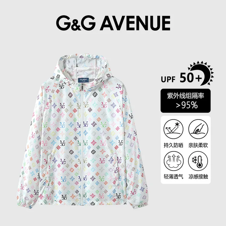 法国G&G AVENUE轻奢潮牌简约彩色连帽防晒衣男女同款-GHP25121003