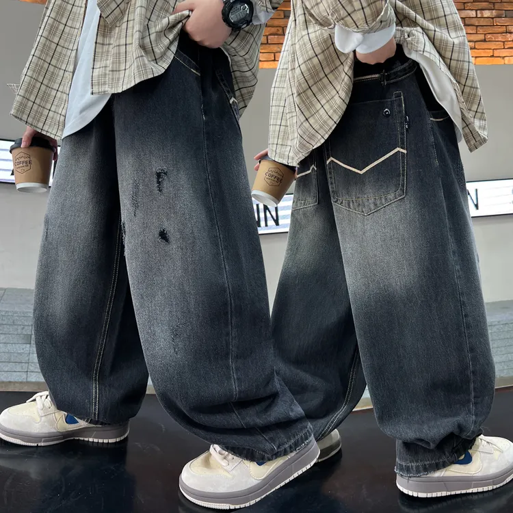 童装男童秋装裤子2025儿童中大童潮酷痞帅男孩休闲裤春秋牛仔裤