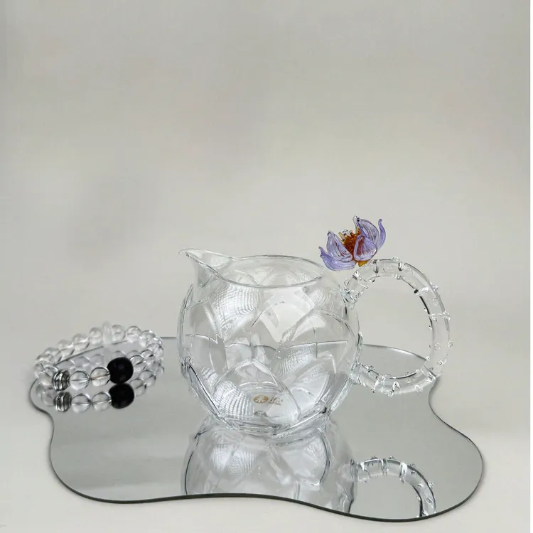 禾墨 莲华茶海 玻璃茶具 公道杯 高端茶具 莲花公道杯