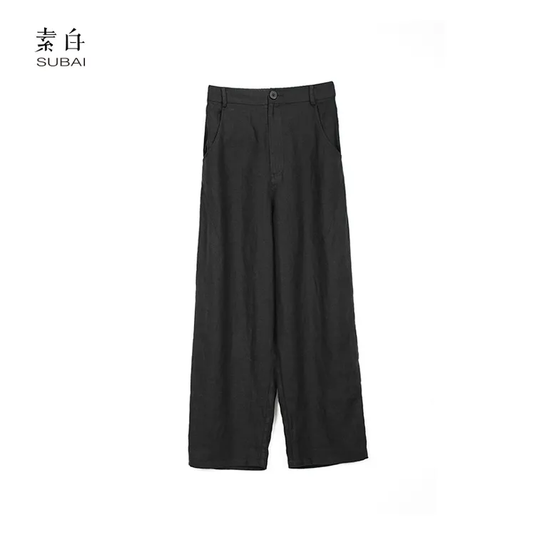 素白马乖【全能】K01289重磅休闲显瘦潮流百搭亚麻裤