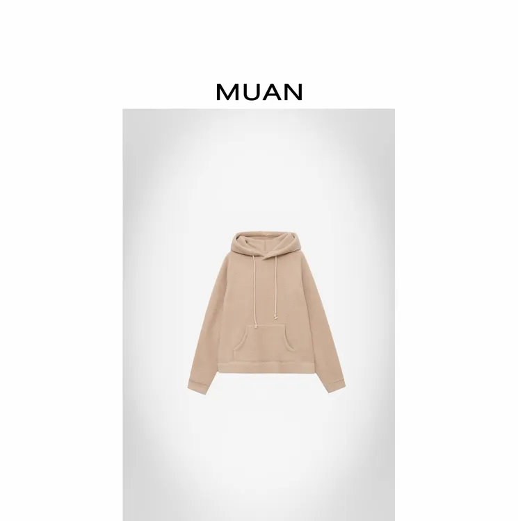 木岸MUAN：《小可可帽衫》定制宽松530克连帽卫衣上衣女D-JD-2556