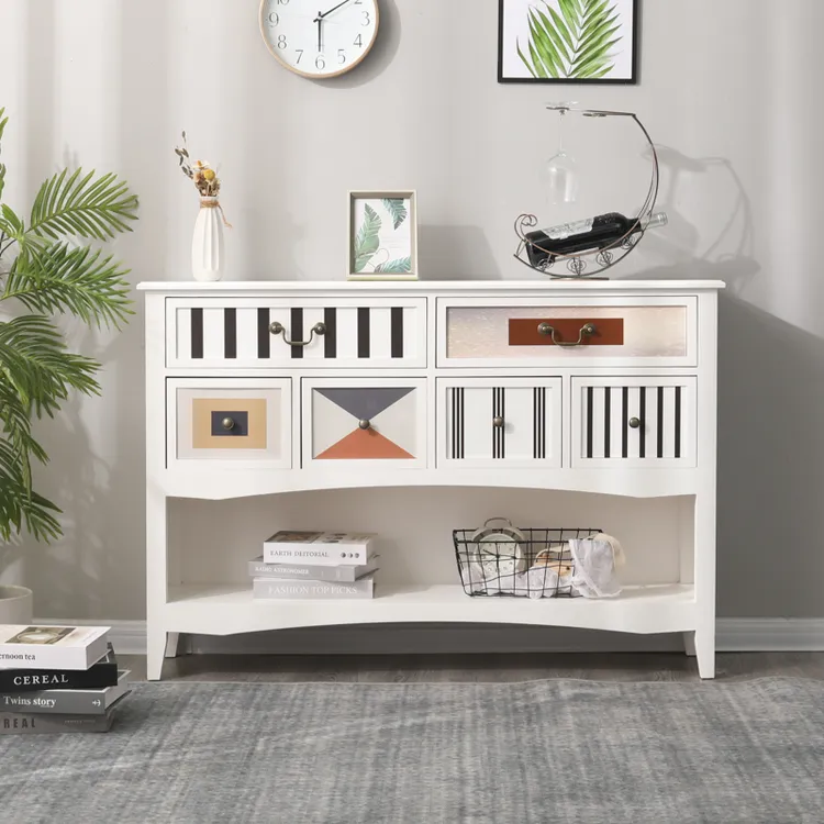 美式实木斗柜收纳柜客厅靠墙柜子储物柜抽屉式多功能卧室简约边柜