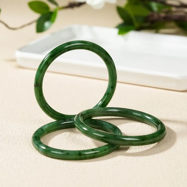 【云上叙】和田玉手镯-多样性发其一-7*8mm-V40192-M（甄选）