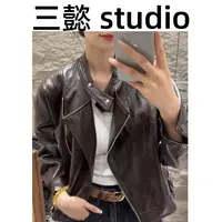 【三懿服饰】欧货高端时尚百搭气质机车皮衣外套-0636