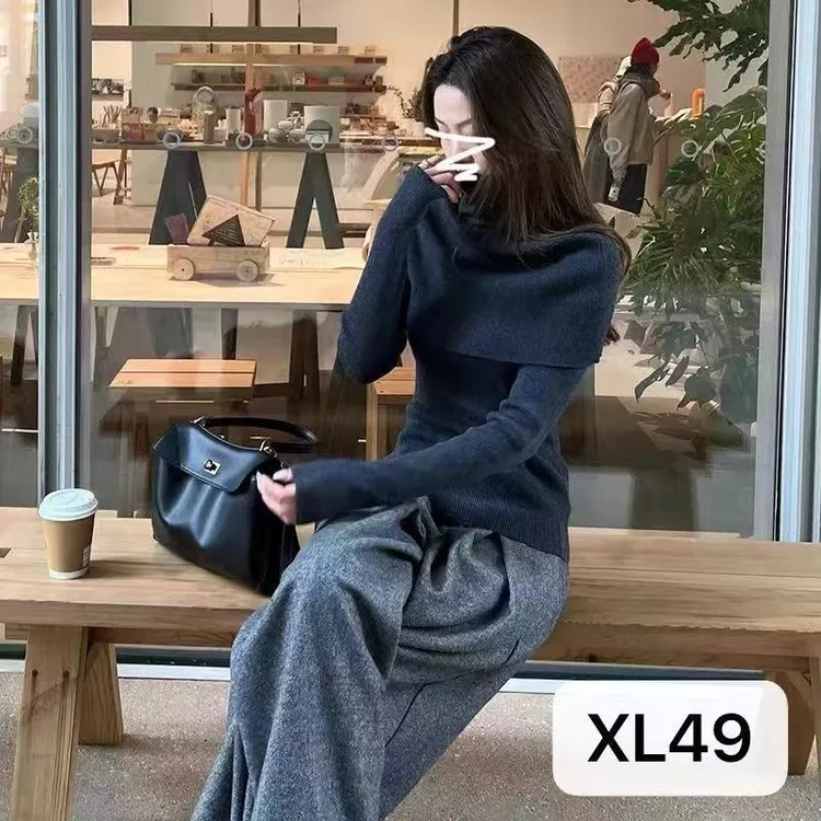 长袖毛针织衫法式套头款名媛秋季冬季针织秋冬打底