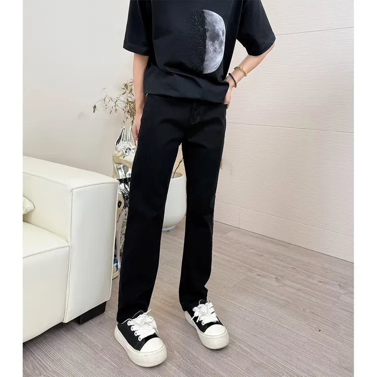 【合身直筒】复古纯色直筒黑色牛仔裤男士2025年秋冬新款休闲韩版裤