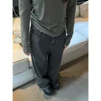 MANGOSTEEN 水洗做旧显瘦细条纹牛仔裤 KZ072