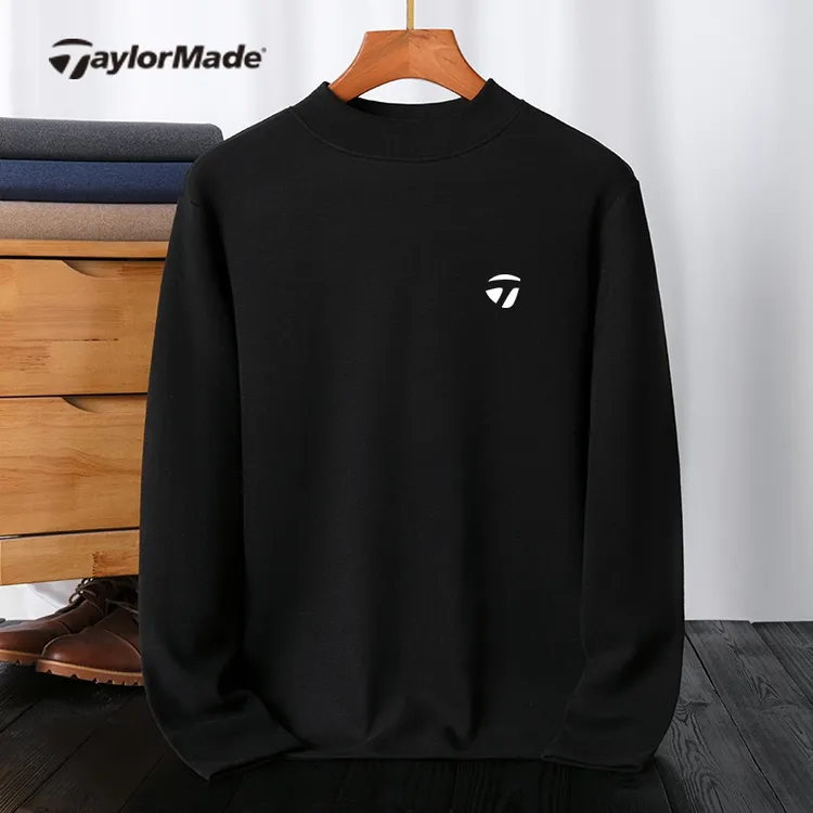 Taylormade秋冬季男士套头德绒打底衫含羊毛+桑蚕丝舒适纯色保暖