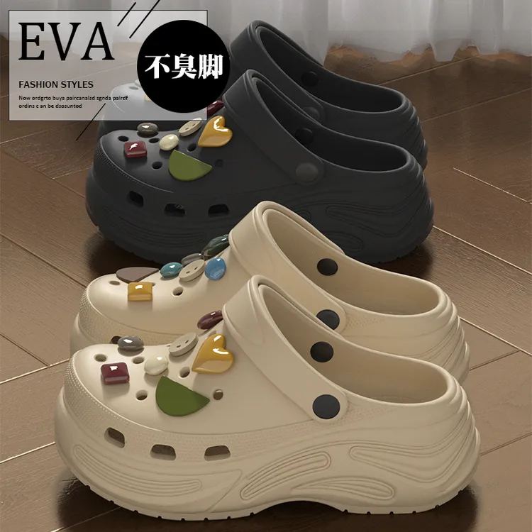 增高厚底洞洞鞋女士2025新款夏季外穿踩屎感防滑舒适柔软底凉拖鞋
