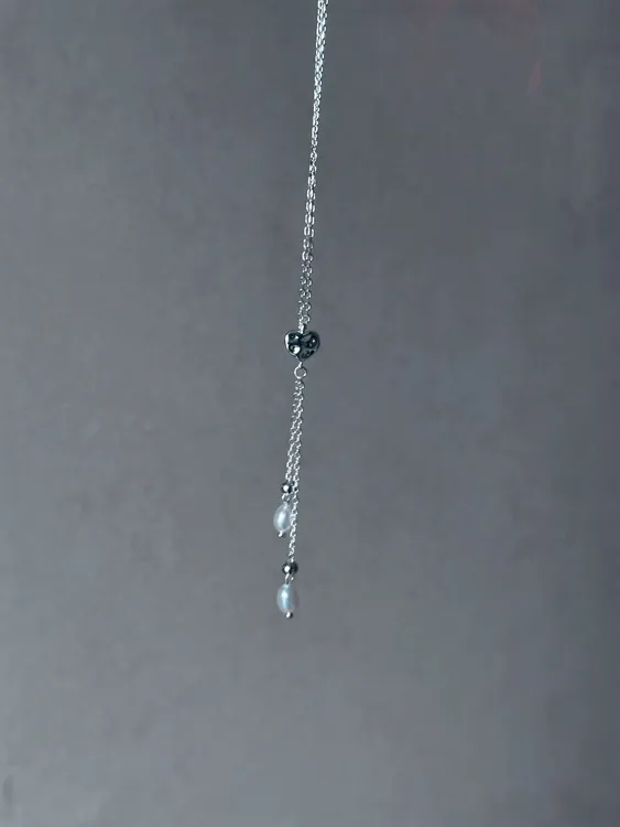 坠链均925银仿珍珠 水滴天然珍珠925银简约千金时尚百搭