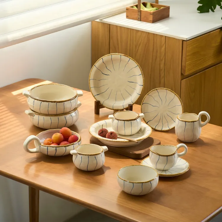 肆月未念日式米饭碗家用陶瓷吃饭碗釉下彩汤碗高颜值糖水碗