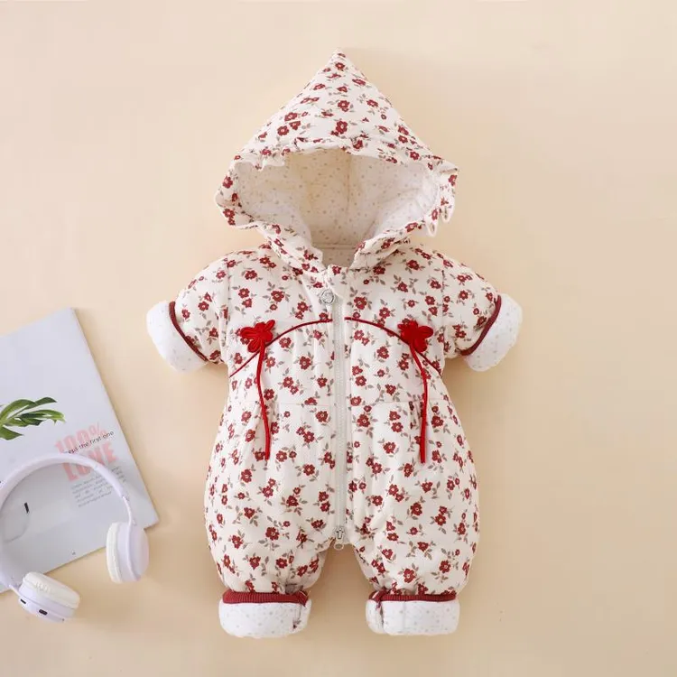 幼儿秋冬加厚外出服婴儿棉服连体衣宝宝外出服新生儿棉衣加厚爬服