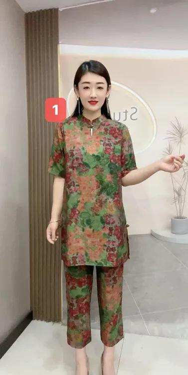 时尚花色套裤