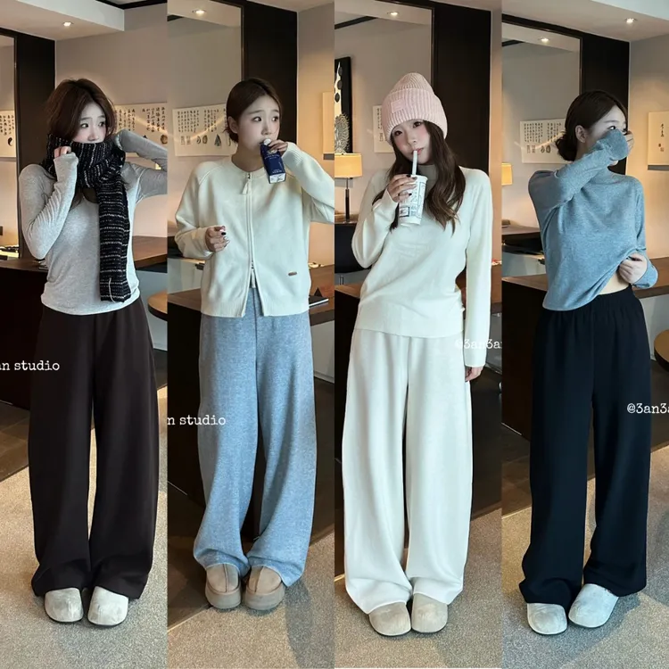 3AN3AN【软糯香蕉裤】秋冬宽松显瘦阔腿休闲裤3ANL305