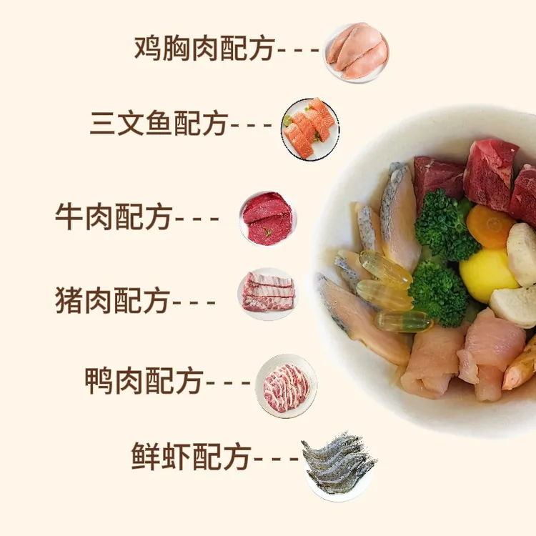 宠物鲜食营养自制餐包全家福六种口味