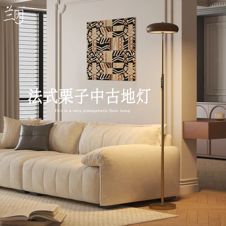 法式栗子中古落地灯客厅角落氛围灯卧室书房阅读护眼立式台灯