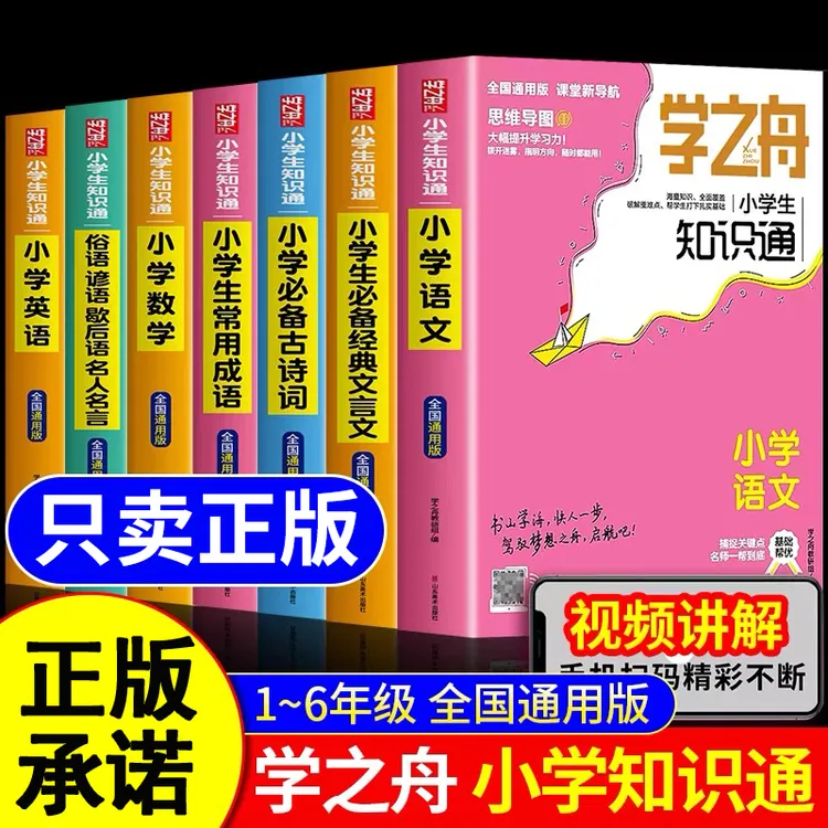 正版现货】 2025新版学之舟知识通小学语文数学英语总复习