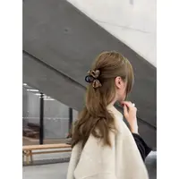 钱美西 立体豹纹蝴蝶结马尾抓夹发 气质优雅卡后脑勺盘发抓夹发饰