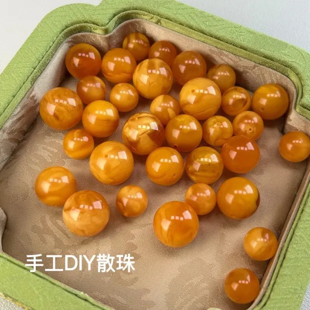 天然蜜蜡圆珠散珠D IY