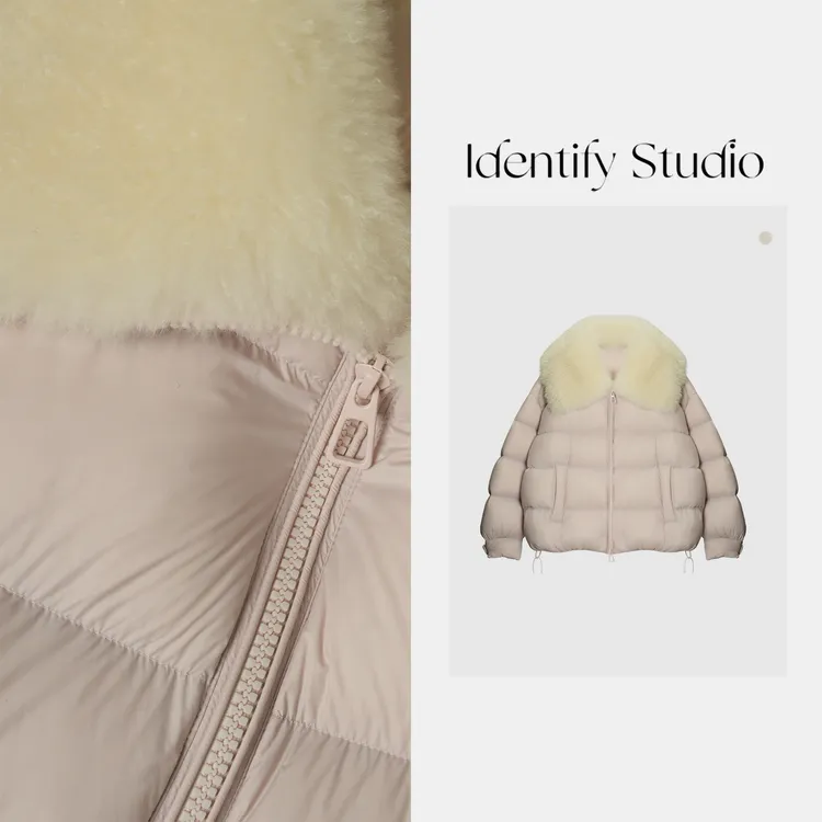 IDENTIFY冬季时尚毛领拼接设计高充绒拉链羽绒外套25AWZZ115619