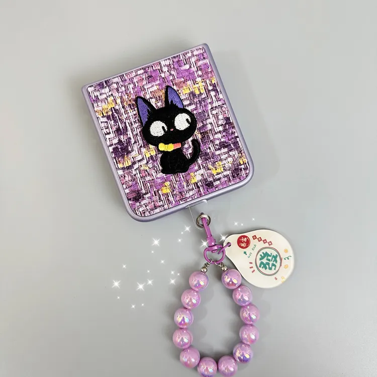 适用小米mixflip折叠手机壳荣耀magicv可爱猫咪pocket2腕带手机壳