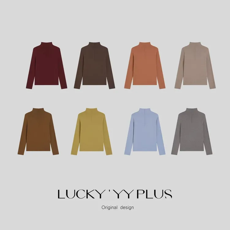 LUCKYYY 【慕斯蛋糕】高品定制双面慕斯绒感四面弹打底上衣 B913