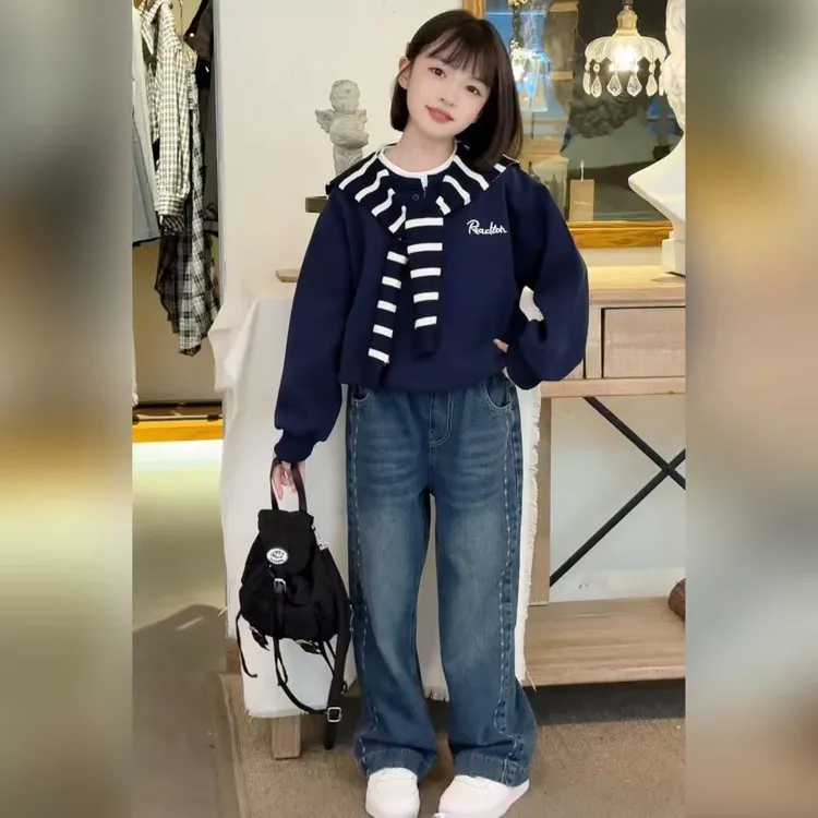女童秋季卫衣套装2025新款儿童洋气时髦早秋韩系女大童秋装两件套