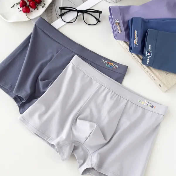 男生棉质平角裤男款青少年内裤透气柔软抗菌中腰四角裤短裤