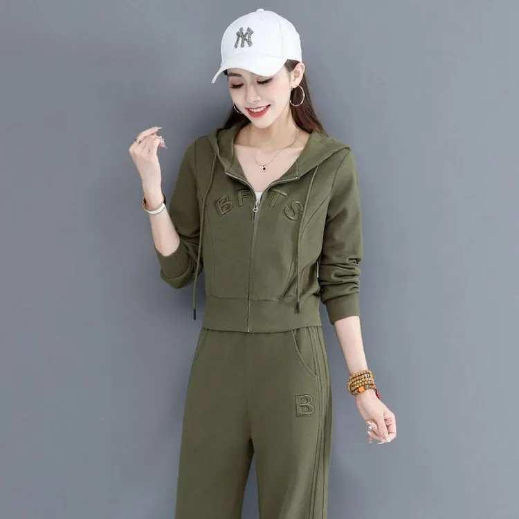 卫衣时尚套装秋两件套高级感开衫新款运动女装秋季穿搭一整套