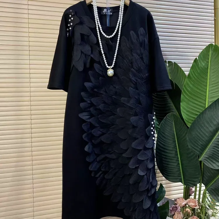 Y胖mm欧货时尚新款重工设计款洋气连衣裙