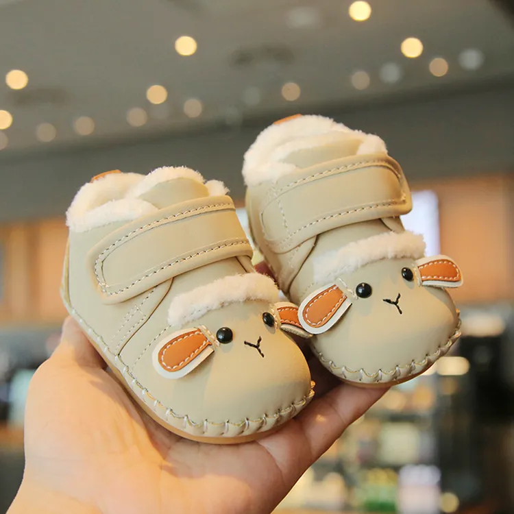 冬季婴幼儿鞋防滑胶底学步鞋0-1岁男女宝宝卡通百搭保暖不掉棉鞋