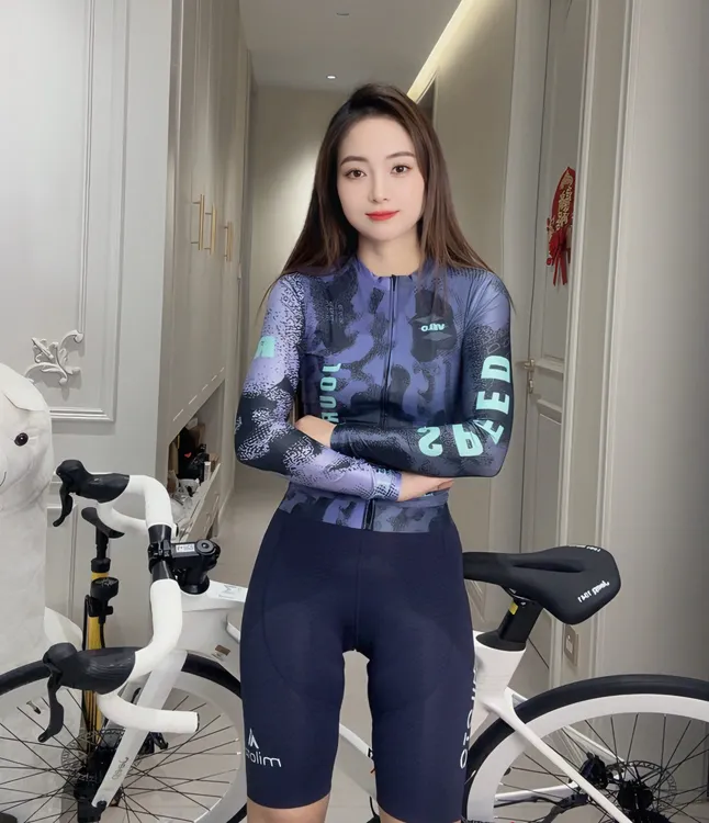 小F专属织带款骑行服薄款长袖自行车服
